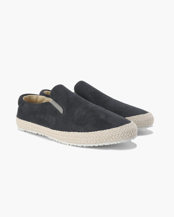 Men's Suede Slip-On Espadrille Summer Shoes with Jute Sole